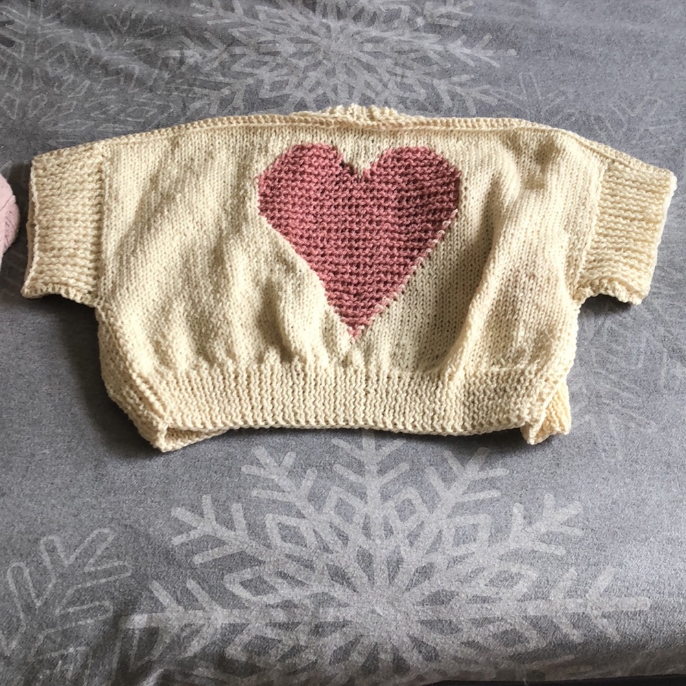 Hand made with love sweater cropped vest/bolero